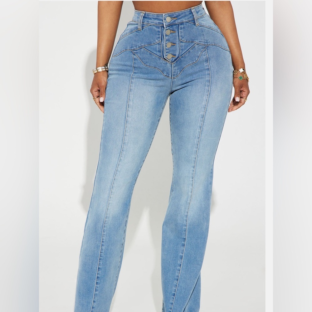 Fashion Nova Light Blue High Rise Jeans